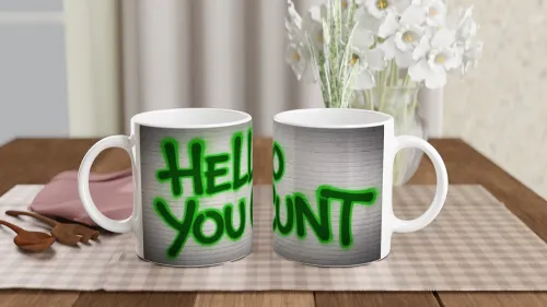 Hello You C*nt Graffiti Style Funny Rude Mug