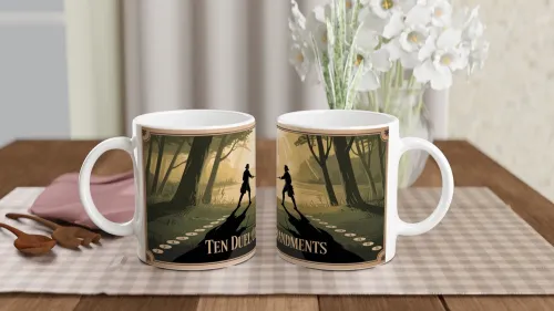 Ten Duel Commandments Historical Duel Scene Mug