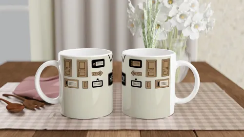 Hello Name Badge Door-to-Door Salesman Mug