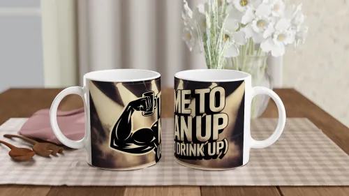 Time To Man Up And Drink Up - Funny Muscular A…