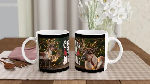 Christmas Spirit I'm Shitting Jingle Bells Funny Reindeer Mug