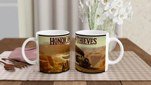 Honor Among Thieves Western Train Robbery Mug