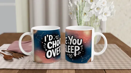 I'd Choose You Over Sleep - Romantic Quote Mug