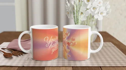 You're My Happy Place Romantic Hearts Mug