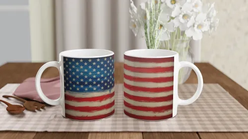 Rustic Painted American Flag Distressed Style …