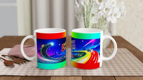 Rainbow Road Champion 8 Deluxe Kart Racing Mug