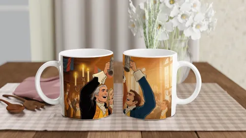 Colonial Celebration Tankard Toast Illustratio…