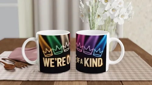 We're One Of A Kind Rainbow Crowns Mug