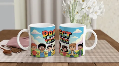 Protect Trans Kids Rainbow Text Cartoon Childr…