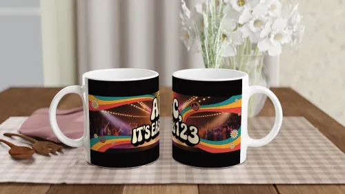 ABC Easy As 123 Retro 70s Groovy Disco Mug