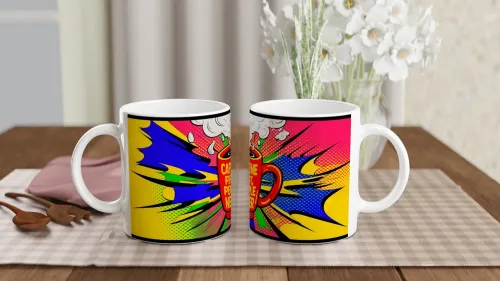 Caffeine First People Never - Pop Art Comic St…