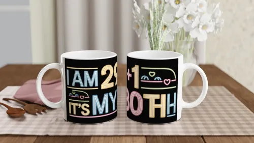 I Am 29+1 It's My 30th Birthday Funny Neon Sty…