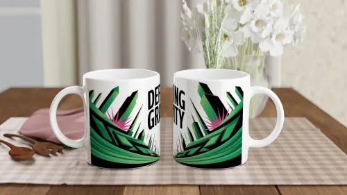 Defying Gravity Bold Geometric Design Mug