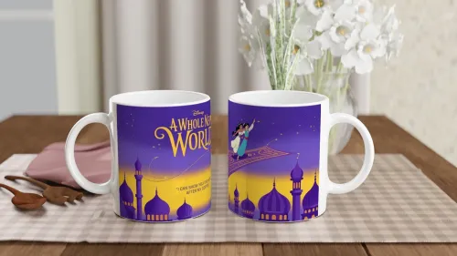 Aladdin A Whole New World Coffee Parody Mug