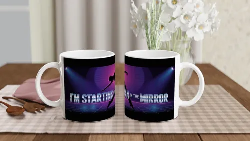 Man In The Mirror Dance Silhouette Retro Mug