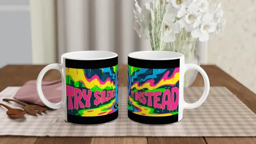 Try Silence It Instead - Bold Pop Art Ear Graf…