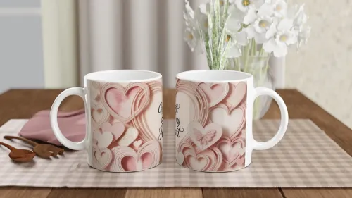 With All My Heart Pink Hearts Paper Craft Styl…