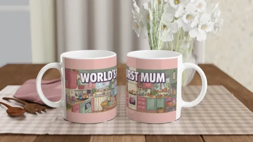World's Worst Mum - Funny Kitchen Illustration…
