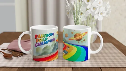 Rainbow Road Champion Space Racing Mug