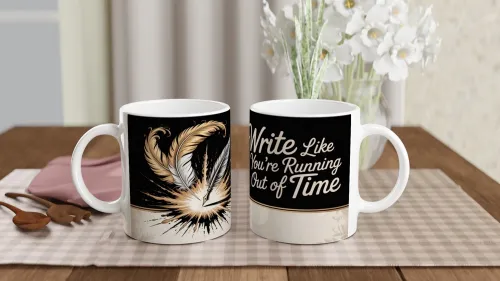 Write Like You're Running Out of Time - Writer Quill Mug