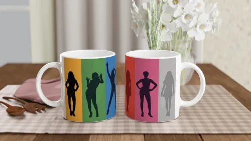Colorful Women Silhouettes Pop Art Design