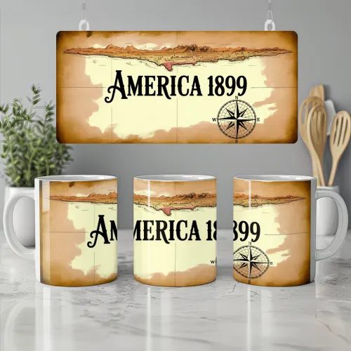 America 1899 Map Mug