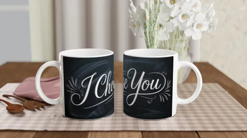 I Choose You Chalkboard Calligraphy Romantic Mug