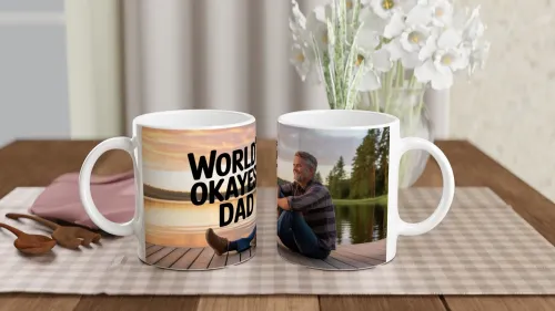 World's Okayest Dad Funny Father's Day Mug