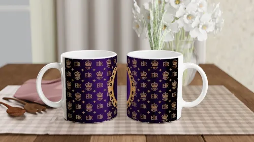 Royal EIIR Crown Pattern Purple and Gold Ornat…