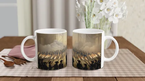 American Revolutionary War Battle Scene Mug