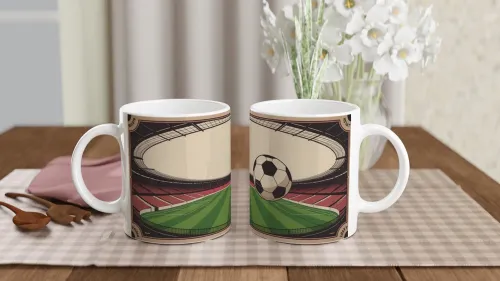 Vintage Football Stadium Retro Illustration Mug