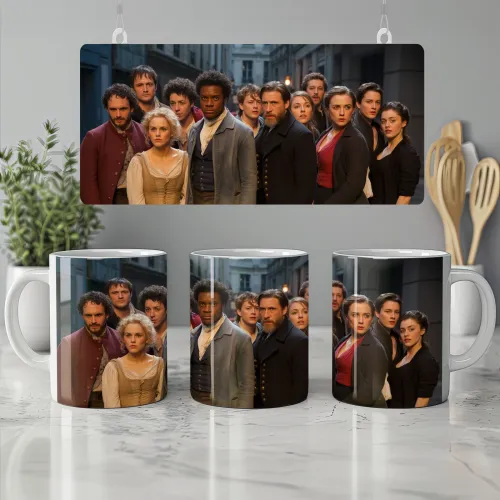 Les Miserables Mug with Stars Illustration