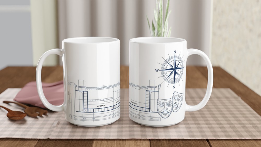 Theatre Stage Blueprint Plan Mug – Drama & Performing Arts — view 2