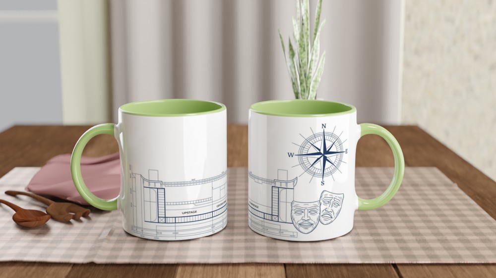 Theatre Stage Blueprint Plan Mug – Drama & Performing Arts — view 5