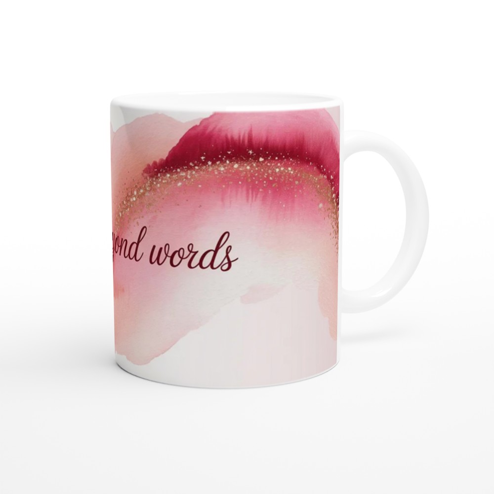 Loved Beyond Words Mug | Romantic Valentine's Gift | Pink Watercolor Anniversary Present for Her | Mother's Day Mug for Mum — view 12