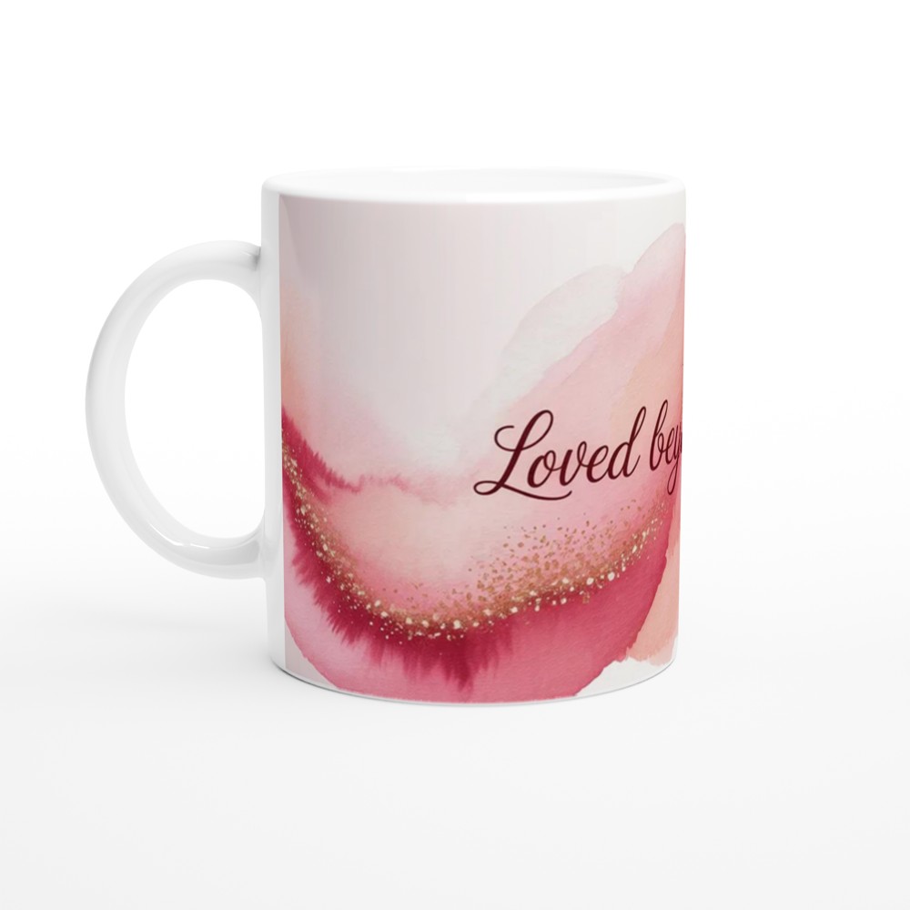 Loved Beyond Words Mug | Romantic Valentine's Gift | Pink Watercolor Anniversary Present for Her | Mother's Day Mug for Mum — view 10