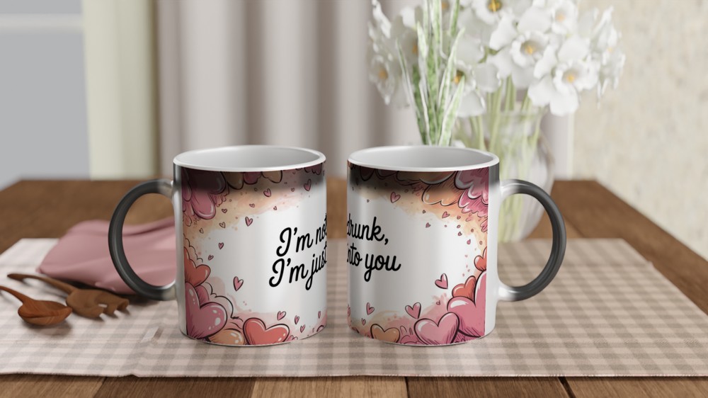Funny Valentine's Day Mug | 'I'm Not Drunk, I'm Just Into You' Quote | Cheeky Anniversary Gift for Boyfriend or Girlfriend — view 3