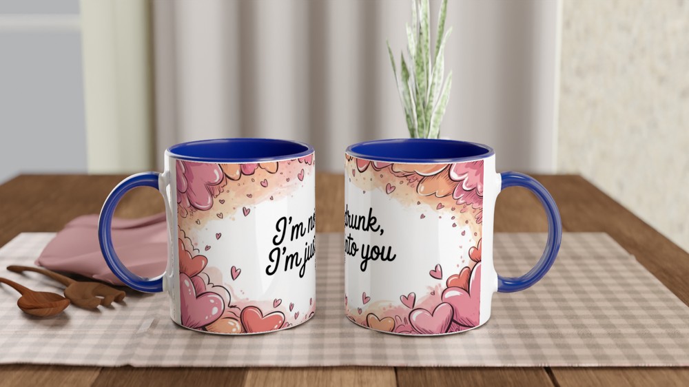 Funny Valentine's Day Mug | 'I'm Not Drunk, I'm Just Into You' Quote | Cheeky Anniversary Gift for Boyfriend or Girlfriend — view 4
