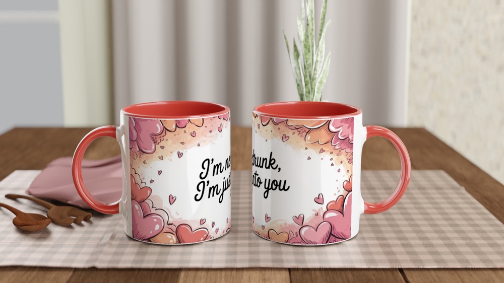 Funny Valentine's Day Mug | 'I'm Not Drunk, I'm Just Into You' Quote | Cheeky Anniversary Gift for Boyfriend or Girlfriend — view 7