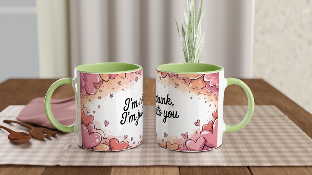 Funny Valentine's Day Mug | 'I'm Not Drunk, I'm Just Into You' Quote | Cheeky Anniversary Gift for Boyfriend or Girlfriend — view 5