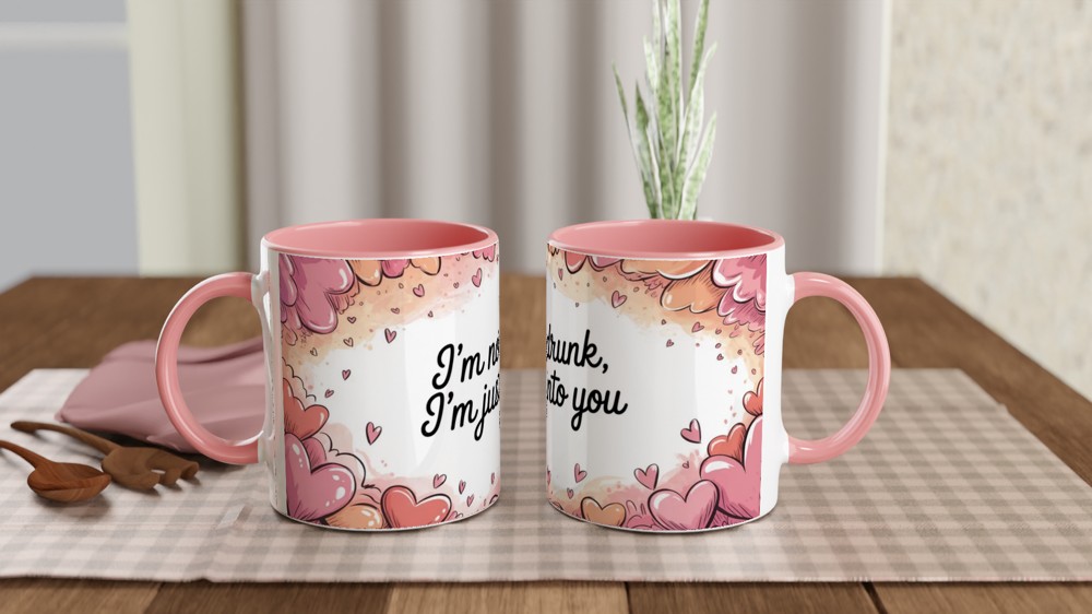 Funny Valentine's Day Mug | 'I'm Not Drunk, I'm Just Into You' Quote | Cheeky Anniversary Gift for Boyfriend or Girlfriend — view 6