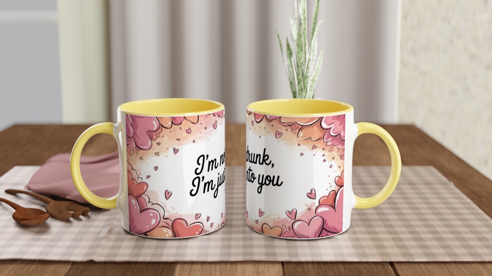 Funny Valentine's Day Mug | 'I'm Not Drunk, I'm Just Into You' Quote | Cheeky Anniversary Gift for Boyfriend or Girlfriend — view 8