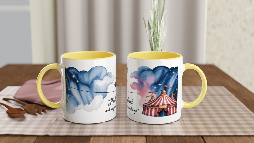 Greatest Showman Mug | Tightrope Quote Musical Theatre Gift | Romantic Anniversary Present for Her | Watercolour Circus Design — view 8