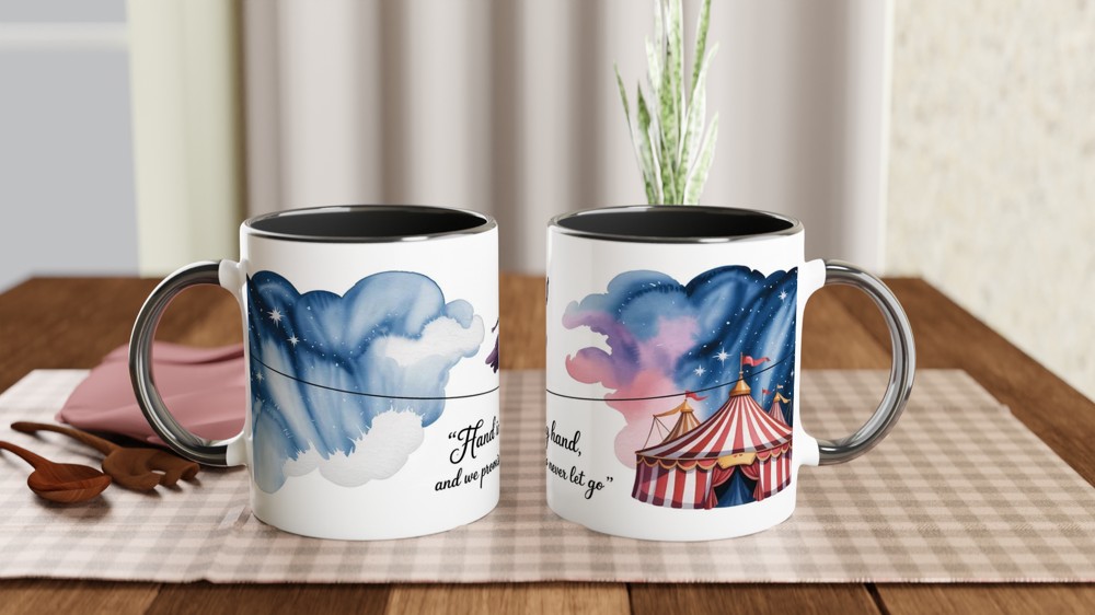 Greatest Showman Mug | Tightrope Quote Musical Theatre Gift | Romantic Anniversary Present for Her | Watercolour Circus Design — view 9