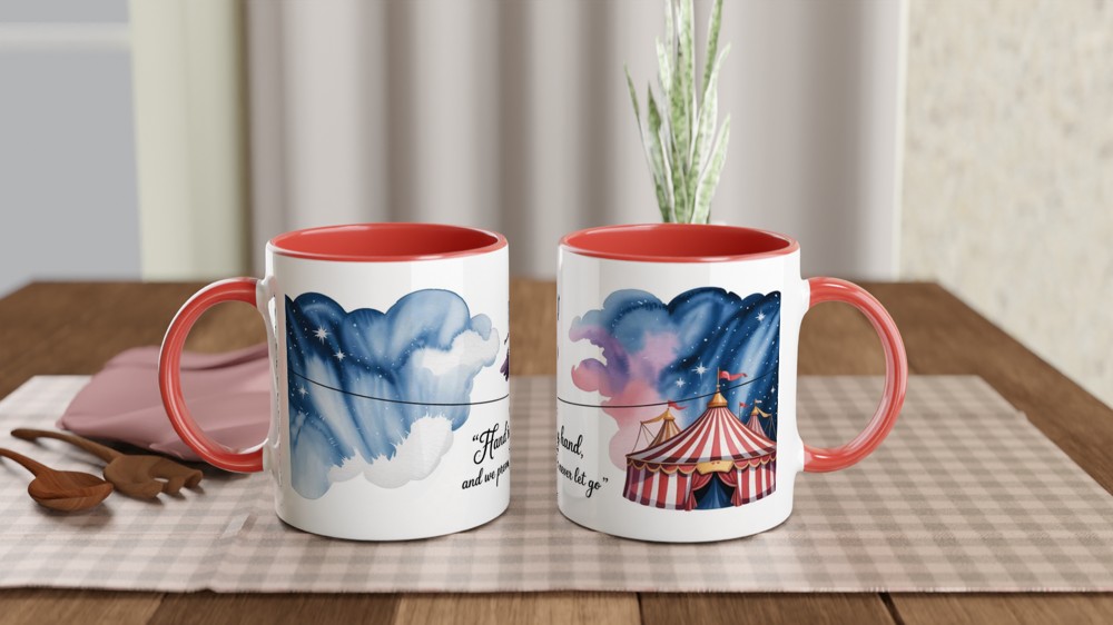 Greatest Showman Mug | Tightrope Quote Musical Theatre Gift | Romantic Anniversary Present for Her | Watercolour Circus Design — view 7