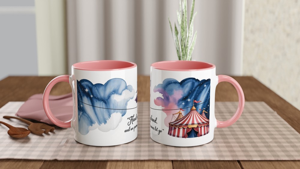 Greatest Showman Mug | Tightrope Quote Musical Theatre Gift | Romantic Anniversary Present for Her | Watercolour Circus Design — view 6