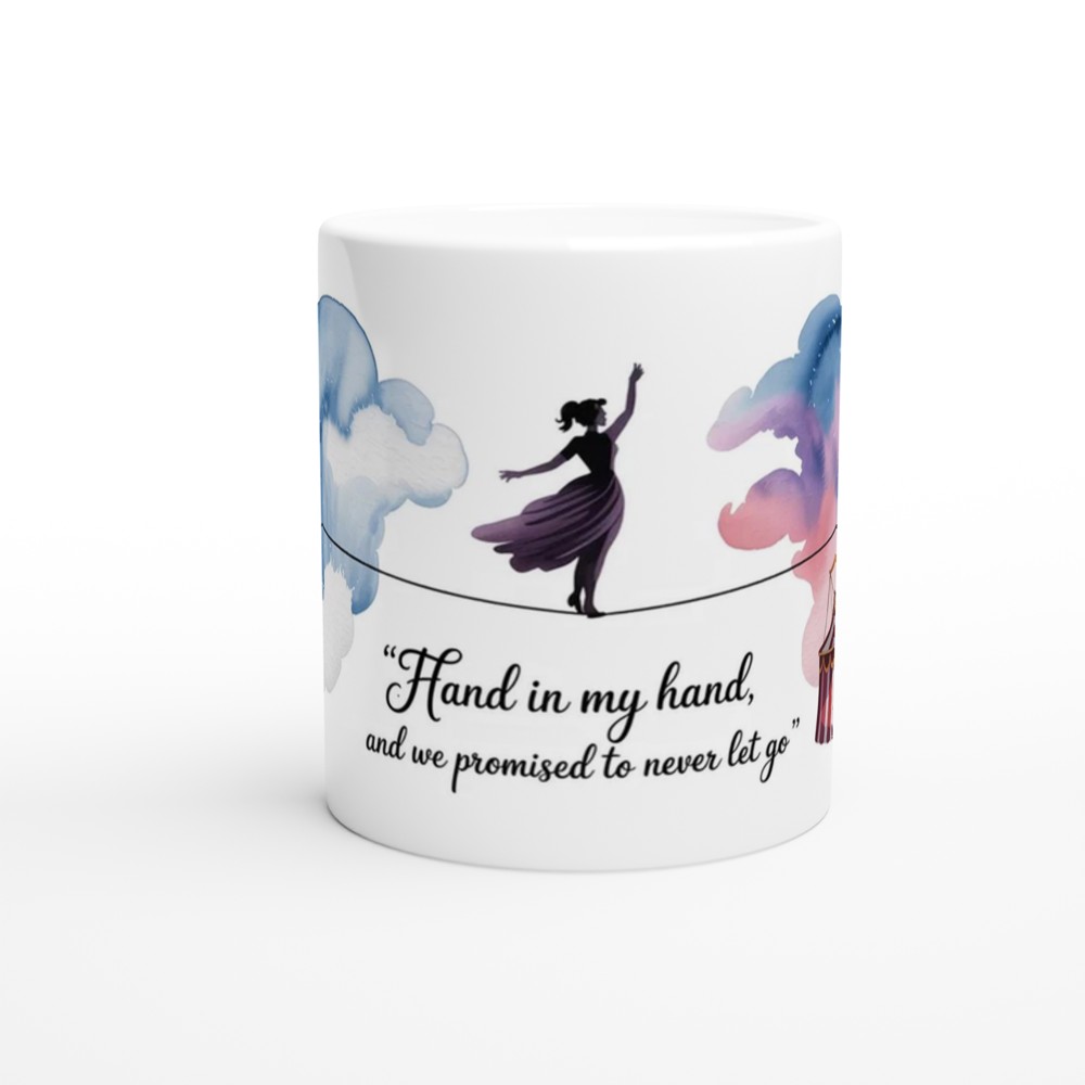 Greatest Showman Mug | Tightrope Quote Musical Theatre Gift | Romantic Anniversary Present for Her | Watercolour Circus Design — view 11