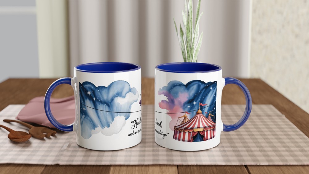 Greatest Showman Mug | Tightrope Quote Musical Theatre Gift | Romantic Anniversary Present for Her | Watercolour Circus Design — view 4