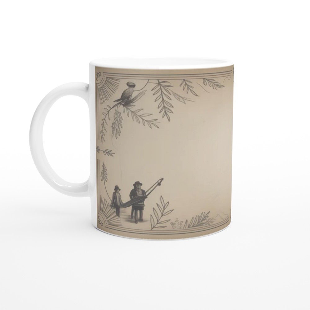 Vintage Folk Music Scene Decorative Border Mug — view 10