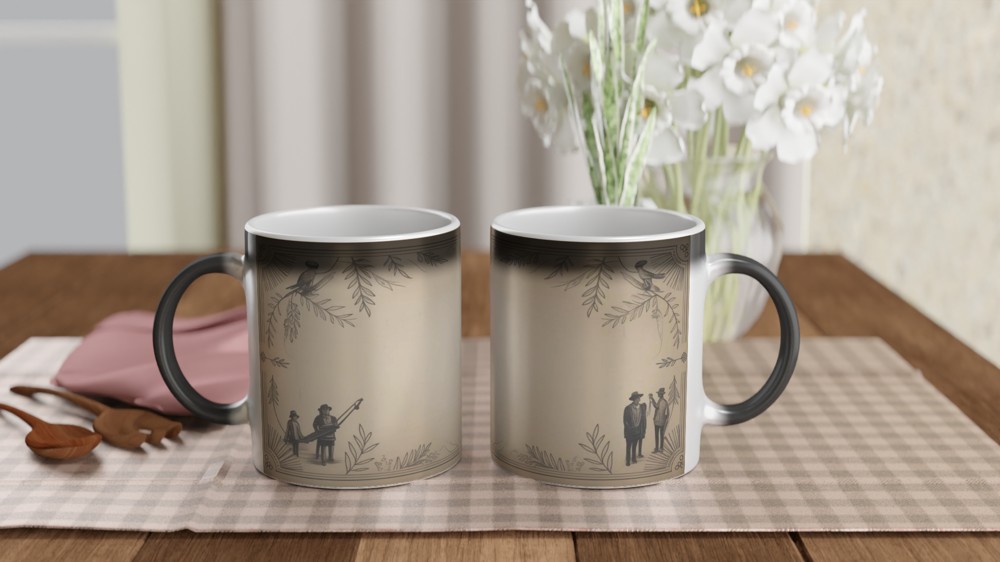 Vintage Folk Music Scene Decorative Border Mug — view 3
